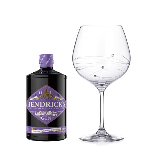 Hendricks Grand Cabaret Gin 70cl And Single Gin and Tonic Spiral Copa Glass